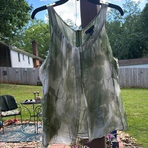 New York & Company Green and Gray Sleeveless Tank Top